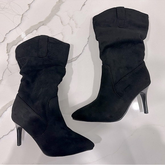 🔥2/$40🔥 Chic Women's Mid-Calf Boots - Pointed Toe, Stiletto Heel, Slip-On Design - Picture 6 of 8